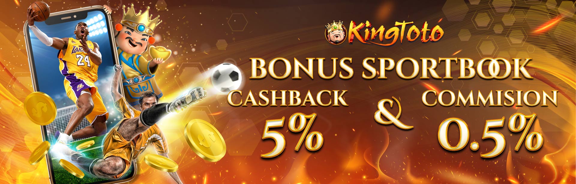 *Sportsbook Cashback 5% & Rollingan 0.5%